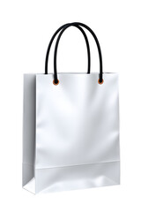 Shopping bag with rope handles, blank surface for text, Isolated to Transparent Background