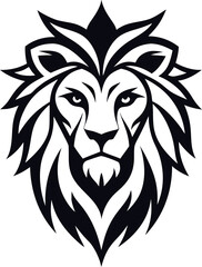 tribal lion head stylish tribal pattern line art on white background 