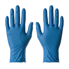 Obraz premium Pair of Blue Nitrile Examination Gloves Isolated on White Background.