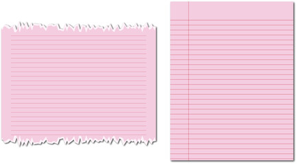 lined paper pink torn notebook page cute writing background
