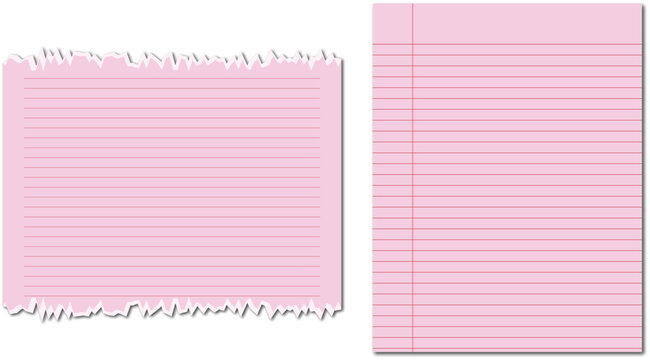 lined paper pink torn notebook page cute writing background