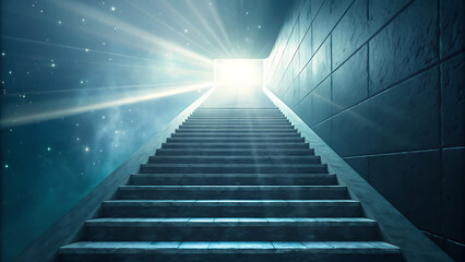 Fototapeta premium Stunning staircase leads to bright future and new opportunities
