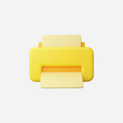 3d Realistic Print icon vector illustration
