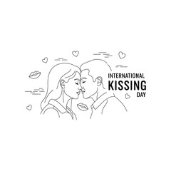 Couple Sharing a Romantic Kiss on International Kissing Day
