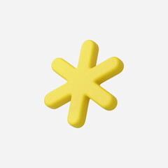 3d Realistic Asterisk Icon vector illustration