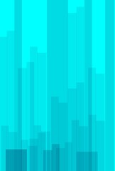 An abstract blue city skyline illustration featuring a downtown skyscraper silhouette and urban architecture design for business construction