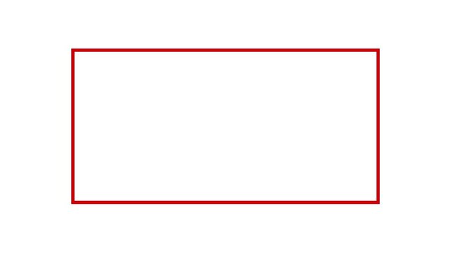 animated red square frame loop for highlighting text 4k video overlay. red rectangle box animation.