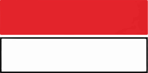 Obraz premium A simple rectangular banner with two horizontal stripes red on top and white on the bottom
