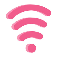 3D WiFi Signal Icon in Pink Color for Internet, Network, Connection, UI UX and App Design &ndash; Transparent Background