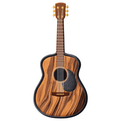 Obraz premium Embroidery patch acoustic guitar wooden guitar embroidered patch brown guitar