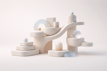 Abstract Elevated Modular Structure Graphic Resource for Corporate Presentation Layouts