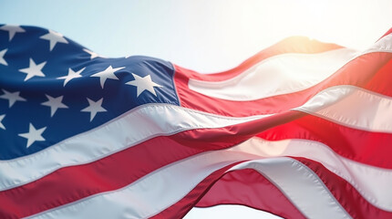 Celebrating presidents day with patriotic american flags Background