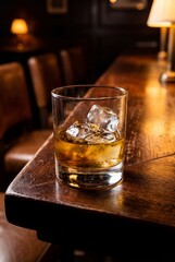 Luxury Whiskey Glass Dark Bar Still Life