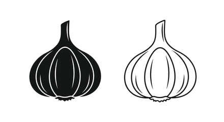 Detailed garlic bulb illustration with contrasting tones a striking silhouette © md