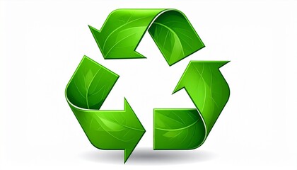 Obraz premium Green Recycling Symbol with Three Arrows in Triangular Loop