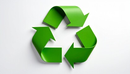 Obraz premium Green Recycling Symbol with Three Arrows in Triangular Loop