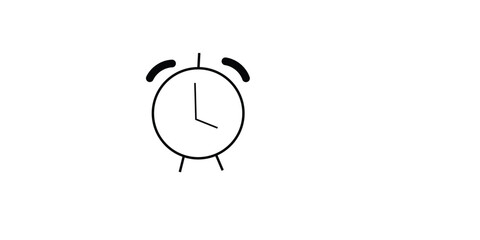 Simple Alarm Clock Line Icon Outline