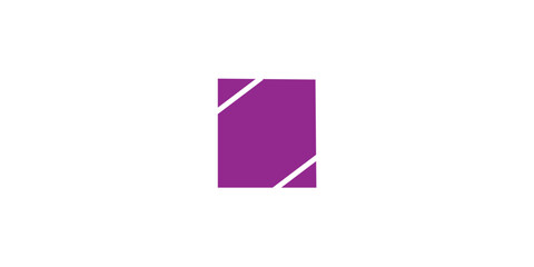 Abstract Purple Geometric Square Logo with Diagonal Cut Lines