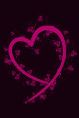 Romantic Pink Heart with Soft Sparkle Effect Background