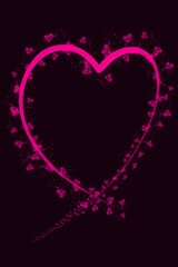 Romantic Pink Heart with Soft Sparkle Effect Background