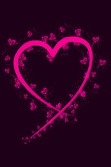 Romantic Pink Heart with Soft Sparkle Effect Background
