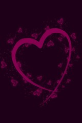 Romantic Pink Heart with Soft Sparkle Effect Background