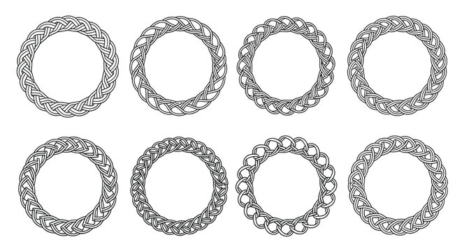 Intricate circular patterns resembling woven rope or braided textures