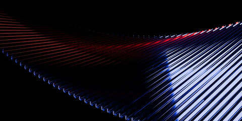 Cyber elements made of transparent glass and liquid acrylic green violet blue glow on black backdrop cinematic tech background design cover art music visuals 3d rendering © IM_VISUALS