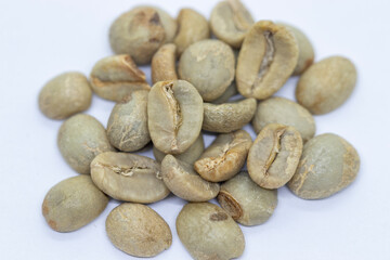 Obraz premium Unroasted raw coffee beans, Antigua green,
