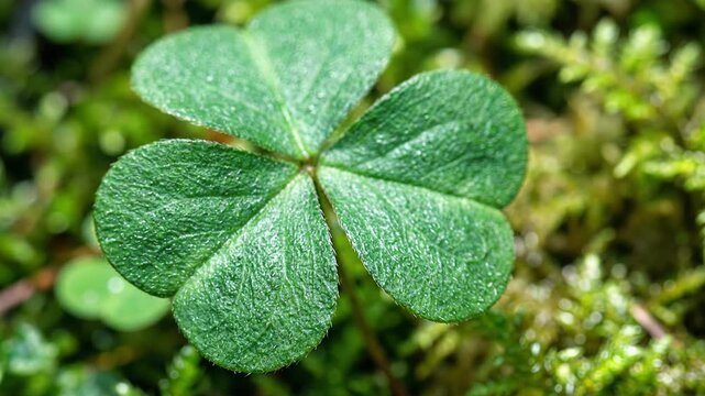 Close Up Nature Shot of Green Three Leaf Shamrock Clover Plant Depicting Saint Patrick Day Luck and Holy Trinity Religious Symbolism Concept
