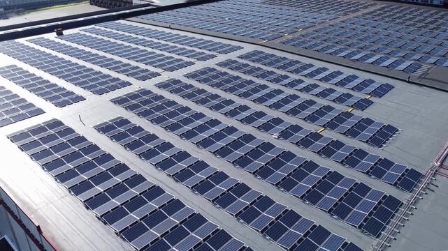 Macro Texture of Polycrystalline Silicon Solar Cell showing Photovoltaic Wafer Grid and Sun Flare Reflection for Clean Energy Technology