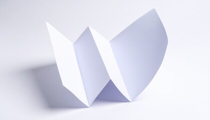 Origami paper boat made from folded white paper, shaped like a small sailing vessel and isolated as a simple, clean design object