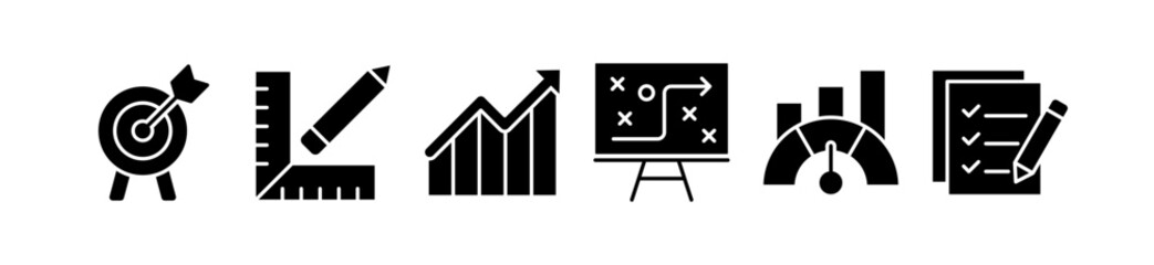 KPI Banner Concept with Icons. Key Performance Indicators use Business Intelligence metrics to measure achievement versus planned targets.