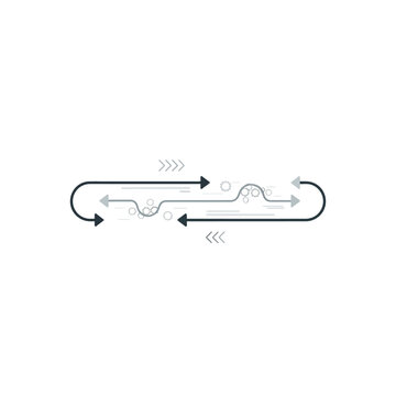 Abstract Arrow Flow Diagram with Circular Elements.
