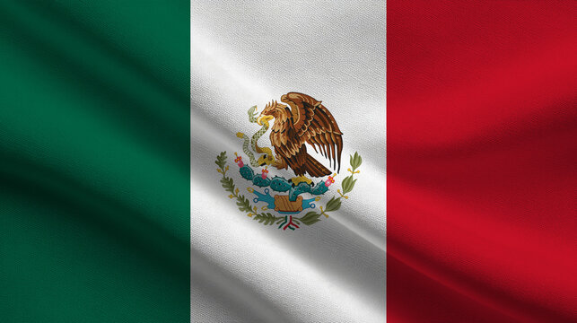 Celebrating Independence Day with the Mexican flag waving proudly in the sunlight