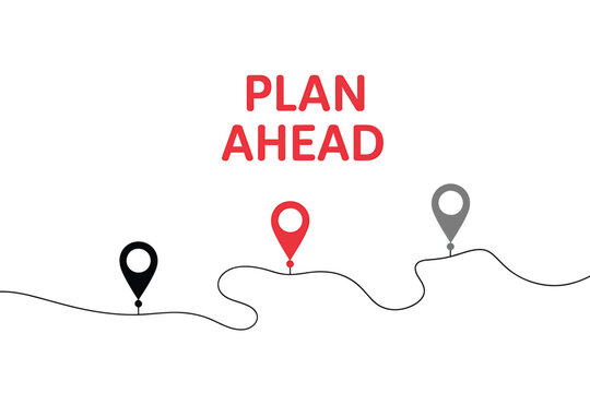 Plan ahead a visual representation of strategy and future direction with map pins