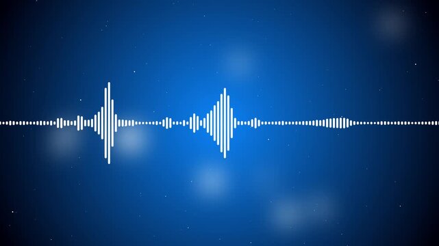 Sound wave rhythm background, technology concept, Sound waves Music equalizer on dark blue background. Waveform pattern for music player, voice message, Motion graphics of music bar concept