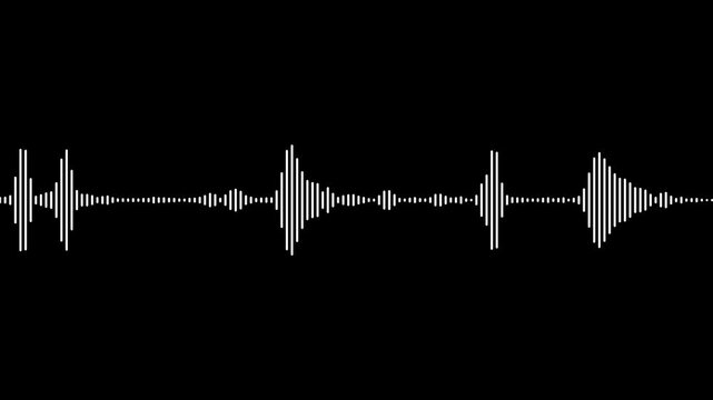 Colorful cyan Sound Bar On Black Background, Musical Waves Equalizer, Pulsating Element Of Sound Design For Digital Studio Animated white audio bar. Motion graphics of music bar idea