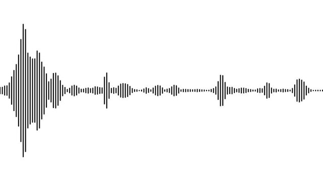 Colorful cyan Sound Bar On Black Background, Musical Waves Equalizer, Pulsating Element Of Sound Design For Digital Studio Animated white audio bar. Motion graphics of music bar idea