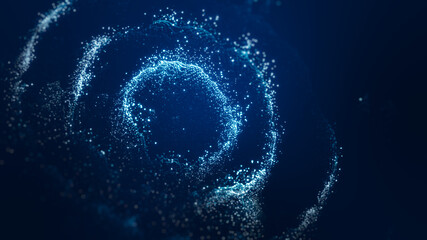 Stunning 3D Abstract Background Featuring A Glowing Blue Particle Swirl. Ideal For Concepts Of Data...