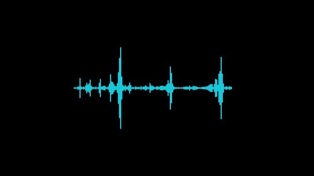 White audio waveform spectrum animation. Alpha channel, spectrum audio animation, Wave form Audio Isolated on transparent background. Motion graphics of music bar concept