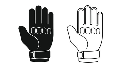 Obraz premium Two gloves one black and one white depicted in a simple graphic style