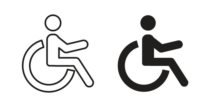 Disable icon in line design. editable stroke icons pack