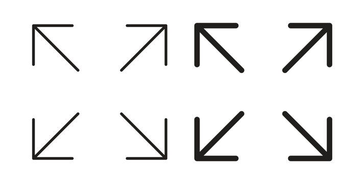 Expand icon in line design. editable stroke icons pack