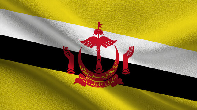 Celebration of Independence Day with a focus on the flag and national pride in Brunei