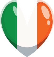 Fototapeta premium St Patricks font typeset Ireland flag heart letter V. Saint Patrick day ABC typeset vector sign, spring holiday type symbol. Irish folk font element or letter with Irish flag colors love heart