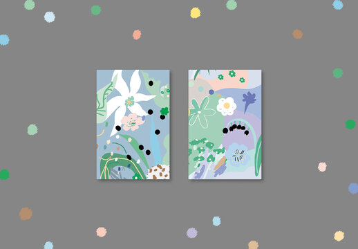 Floral Abstract Posters Layout