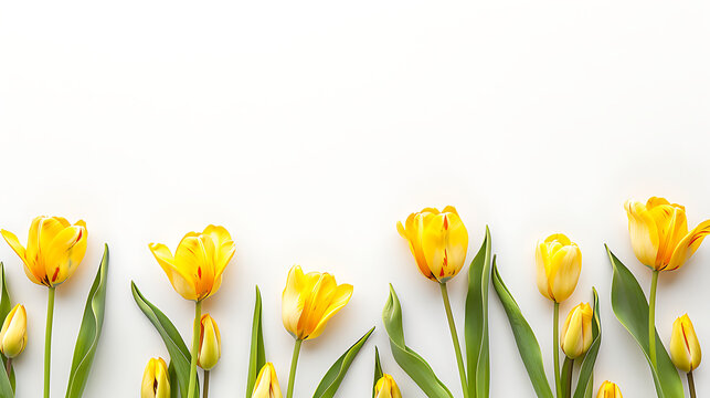 Elegant Yellow Tulip Flower Border Design