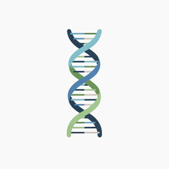 A colorful DNA double helix vector graphic illustration on a white background