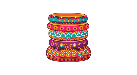 Traditional Indian Bangles Stack Decorative Illustration